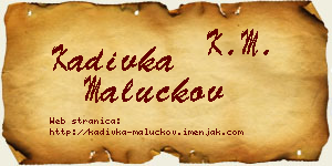 Kadivka Maluckov vizit kartica